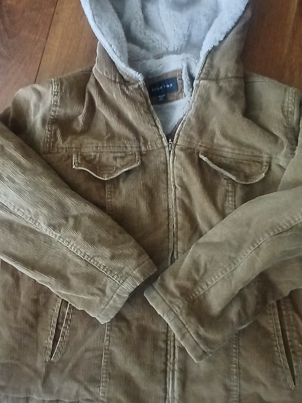 Women's Vintage Braetan Soft Hooded Corduroy Full Zip Jacket SZ 18/20 - Picture 2 of 6